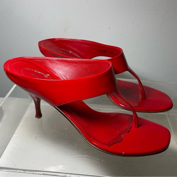 PRADA Patent leather slides red sz 36 made in italy - Picture 2 of 16